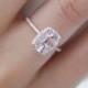 Cushion cut engagement ring. 2.8ct cushion lavender peach champagne sapphire 14k rose gold diamond ring. Engagement rings by Eidelprecous.
