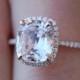Rose gold engagement ring 3.68ct champagne sapphire diamond ring 14k rose gold oval sapphire halo ring