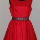 Red dress, PROM DRESS, red taffeta gown, ball gown, evening dress, cocktail dresses and party, wedding dress,