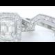 Emerald cut diamond engagement ring and band set 2.00ctw