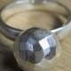 GEODESIC vintage sterling Victorian Button ring size 6