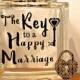 Guest Book Alternative - Glass Block with "The Key to a Happy Marriage" - May Be Personalized for Free - Paper Locks in Coordinating Colors