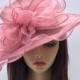 Blush Pink Organza Kentucky Derby Hat, Bluch Pink W Ruffles Church hat, Pink Hat, Tea Party Hat, Fashion Hat, Church Hat, Derby Hat