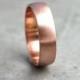 Wide Rose Gold Men's Wedding Band, Recycled 14k Rose Gold 6mm Brushed Low Dome Man's Gold Wedding Ring -  Made in Your Size
