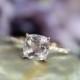 8mm Natural VS Pink Cushion Morganite Ring Solid 14K Rose Gold Ring Diamonds Ring Wedding Ring Promise Ring Anniversary Ring Engagement Ring
