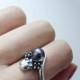 Niger Pearl -   silver ring black pearl, natural black sea pearl / Steampunk / Biomechanics / Giger / black pearl