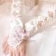 Bridal Gloves, Square Embroidered Satin Cutout Fingerless Gloves, Wedding Gloves, Wedding Accessory BG0009