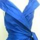 Maria Severyna royal blue Silk Dupioni Wrap Dress