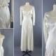 Vintage 1930s Wedding Dress / 30s Bias Cut Dress / 1920s Art Deco Wedding Gown / Ivory Silk Satin / 20s Bridal Lingerie Slip Set