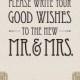 Please Write Your Good Wishes - Printable Wedding Guest Book Sign - 8" x 10" - Digital File - DIY - Art Deco-Roaring 20's-Great Gatsby Sign