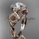 Unique 14kt  rose gold diamond flower wedding ring,engagement ring ADLR219