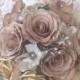 Wedding Flowers artificial Silk Brides Bouquet with Matching Hair Slide