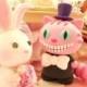 Wonderland  cheshire cat and rabbit bride and groom Casual Collection---k776