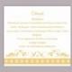 DIY Wedding Details Card Template Editable Text Word File Download Printable Details Card Yellow Gold Details Card Elegant Enclosure Cards
