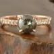 Black Diamond 14k Rose Gold Engagement Ring