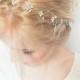 Bridal hair vine, Pearl rhinestone headband, Bridal Halo, Bride Head Wrap