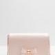 Bow Detail Clutch Bag - Baby Pink 