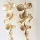 Pearl Floral Dangle Earrings Wedding Jewelry