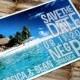 Save the Date Postcard - Vintage Beach Cabana - Deposit and Design Fee