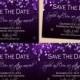 Purple Night Sky Save the Dates (5.5x4.25): Text-Editable, Printable on Avery® Postcard Products, Instant Download
