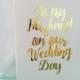 To My Husband on our Wedding Day Bride Groom Greeting Card Marriage Ceremony Prop Reception Gold Foil Silver Foil White Vows Written Love