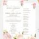 PRINTABLE Wedding Programs - Romantic Watercolor Peonies and Roses Ceremony Programs - Vintage Floral Chic