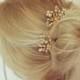 Bridal Hair Pins/ Floral wedding headpiece/ Bridal Hair Pins/ pearl bridal hair pins/Gold Hair pins / bridal hair set