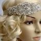 Crystal Pearls Rhinestone, flapper Gatsby Headband, Wedding Headband Headpiece, Halo Bridal Headpiece, 1920s Flapper headband