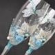 Wedding Glasses, Champagne Flutes, Wine Glasses, Hand Painted Dragonfly Glasses,Hand Painted Set of 2
