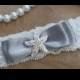 Wedding Garter, Bridal Garter, Vintage Wedding, Ivory Lace Garter, Crystal Garter