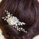 Gold Bridal Headpieces, Silk Flowers Hair Clips, Rhinestone Pearls Wedding Hair Pieces,Gold Bridal Hair pins, Wedding Hair Clips 1601231