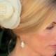 Holly bridal hair flower, Ivory Silk  Floral Fascinator, bridal hairpiece, bridal fascinator