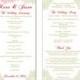 Wedding Program Template DIY Editable Text Word File Download Program Olive Pink Program Floral Program Printable Wedding Program 4x9.25inch