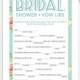 Instant Download - Bridal Shower Mad Libs Game Shabby Chic - Wedding Shower Game - Bridal Shower - DIY Games - Shabby Chic