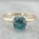 Vintage Blue Zircon And Simple Solitaire Cocktail Ring 95NQ6E-R