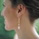 Swarovski Crystal Drop, Pearl Wedding Earrings, Sterling Silver Pearl and Crystal Earrings - Earring Set - Custom Jewelry - Bridal Crystal