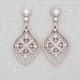 Rose Gold earrings, Wedding earrings, Chandelier earrings, Bridal jewelry, Swarovski Crystal earrings, CZ earrings, Rose Gold jewelry