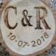 Wooden Log Cut-Out Laser Engraved Magnet or Key Chain - Engagement Gift - Wedding Gift - Save the Date