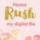 please RUSH my DRAFT file