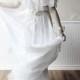 White Silk Chiffon Long Beach Wedding Bridal Dress. Great for Hipster Boho Wedding.