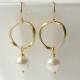 Pearl Eternity Dangle Earrings Wedding Jewelry