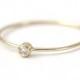 Baby Diamond Ring -  Diamond Engagement Ring - 14k Solid Gold