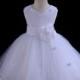 White Flower Girl butterfy tulle dress 20 colors tie sash pageant wedding bridal recital children toddler size 12-18m 2 4 6 8 10  