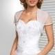 Ivory or White Cap Sleeve Simple Wedding Jacket Bridal Bolero Shrug