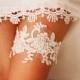Bridal Garter Wedding Garter Keepsake Garter - Beaded Flower Lace Garter - Ivory Garter Belt