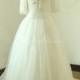 Ivory Modest  Vintage lace Wedding dress with removable bolero