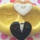 BRIDE And GROOM Silicone MOLD - Wedding Decoration, Wedding Cake Mold, Wedding Cupcake Topper, Modeling Chocolate, Fake Wedding Cake