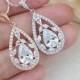 Luxury Cubic Zirconia Floral Drop Earrings and Necklace Jewelry Set Wedding Bridal Jewelry Dangle Earrings Bridesmaid Gifts