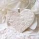 Wedding Bouquet Charm, Handmade White Heart, Keepsake Ornament, Bride Gift, Bridal Party, Wedding Decoration, handmade polymer clay