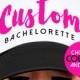 Custom Bachelorette Party Hats. Customized Bridesmaid Hats for Bachelorette Party. Custom Bridesmaid Trucker Caps. Bridal Party Hats.